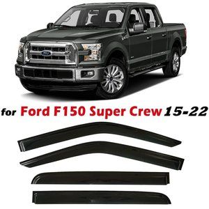Dark Tinted Tape-On Side Window Vent Visor Deflectors Rain Guards